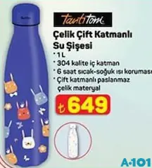 TANTİTONİ ÇELİK ÇİFT KATMANLI SU ŞİŞESİ 1 L